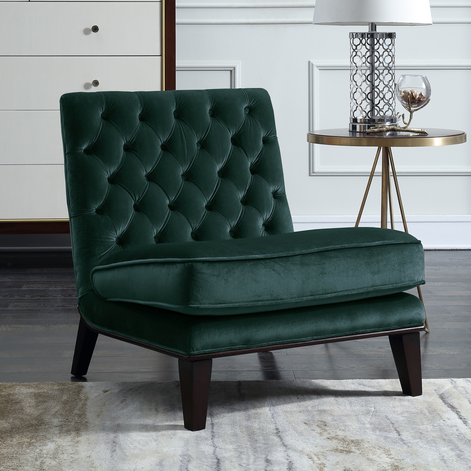 Chic Iconic Fac2696 Dr Achilles Accent Slipper Chair In Tufted