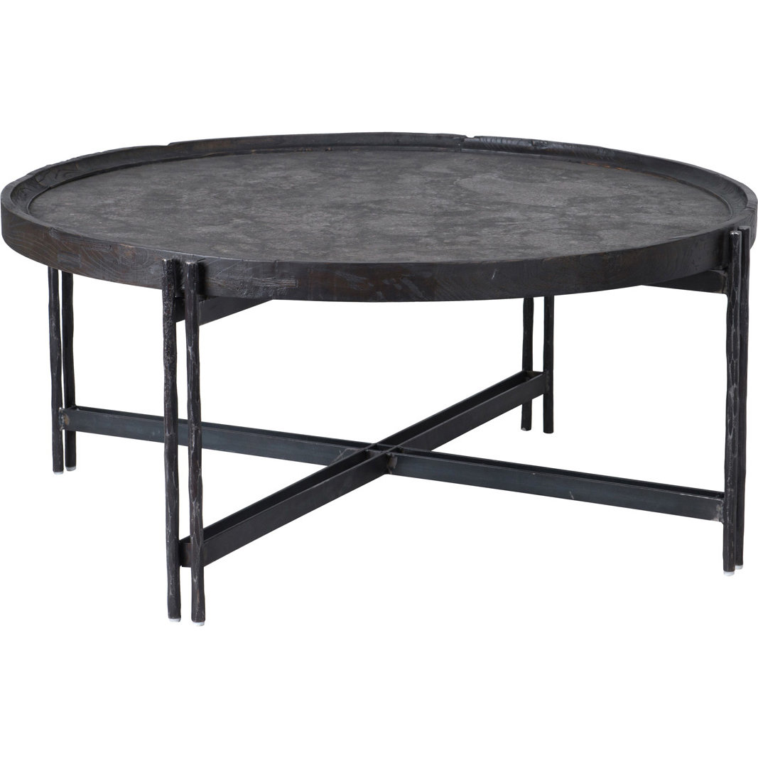 Classic Home 51030517 Melvin Coffee Table In Stone Distressed Iron