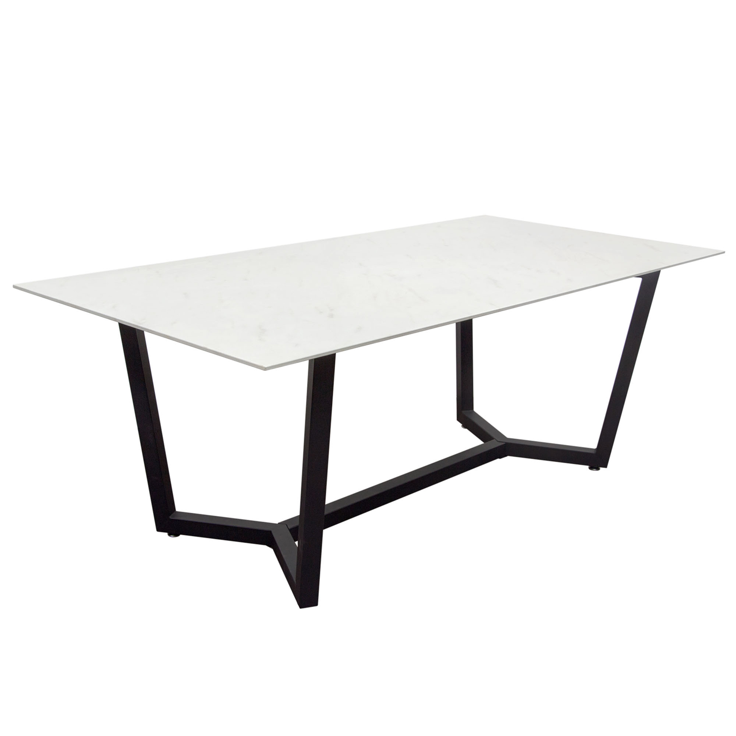 Diamond Sofa Caplandtma Caplan 79 Dining Table W Ceramic Marble Glass Top On Black Base