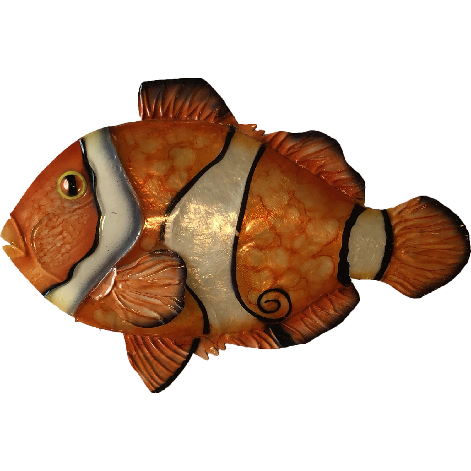 Eangee M8041 Clown Fish Wall Decor In Multicolor Capiz Metal