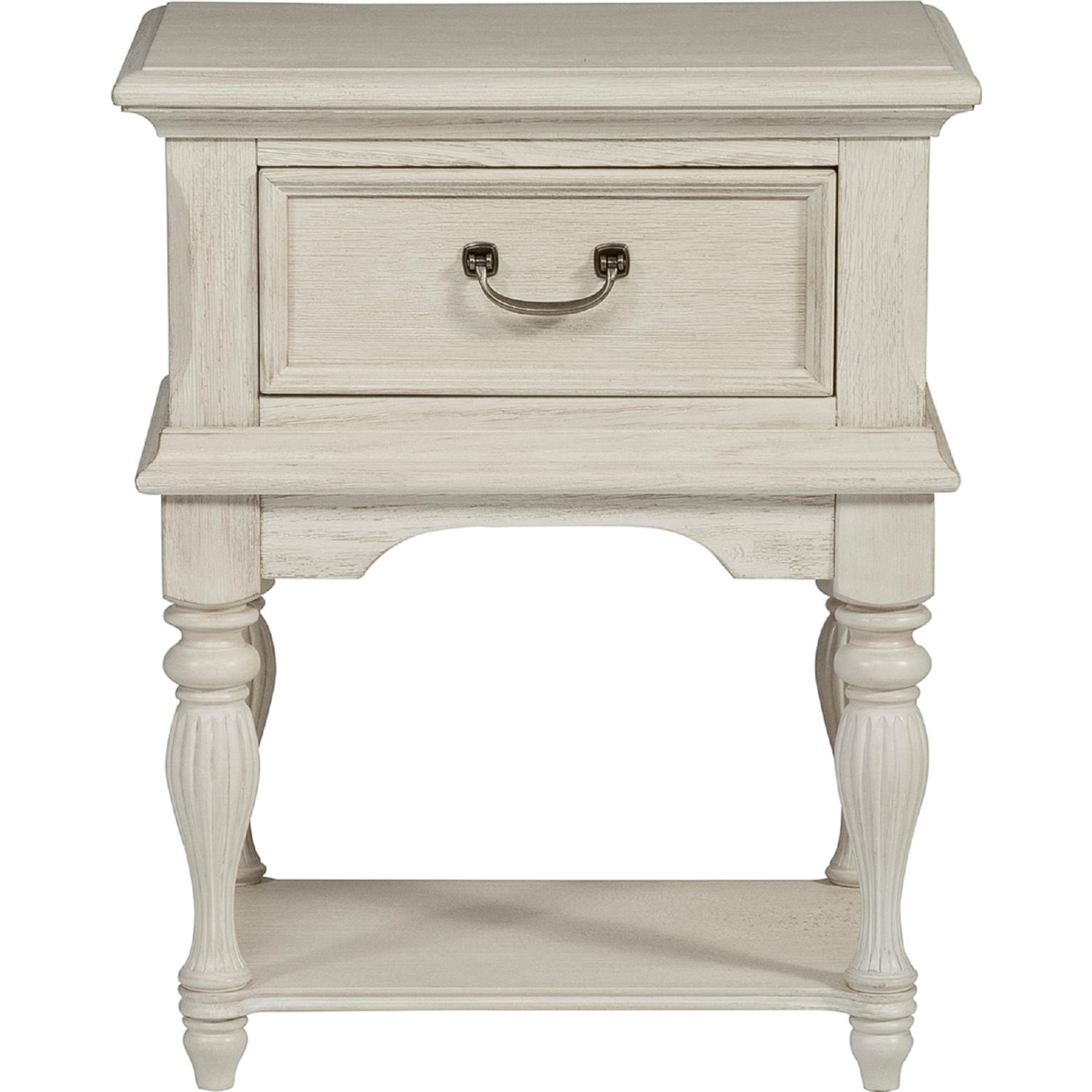 Liberty 249 Br62 Bayside Leg Nightstand In Wire Brushed Antique White