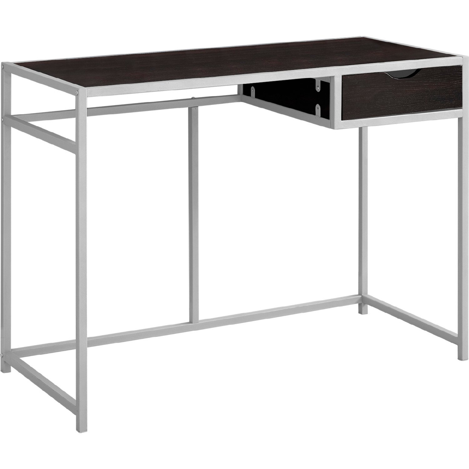 Monrach I 7223 42 Computer Desk In Cappuccino On Silver Metal