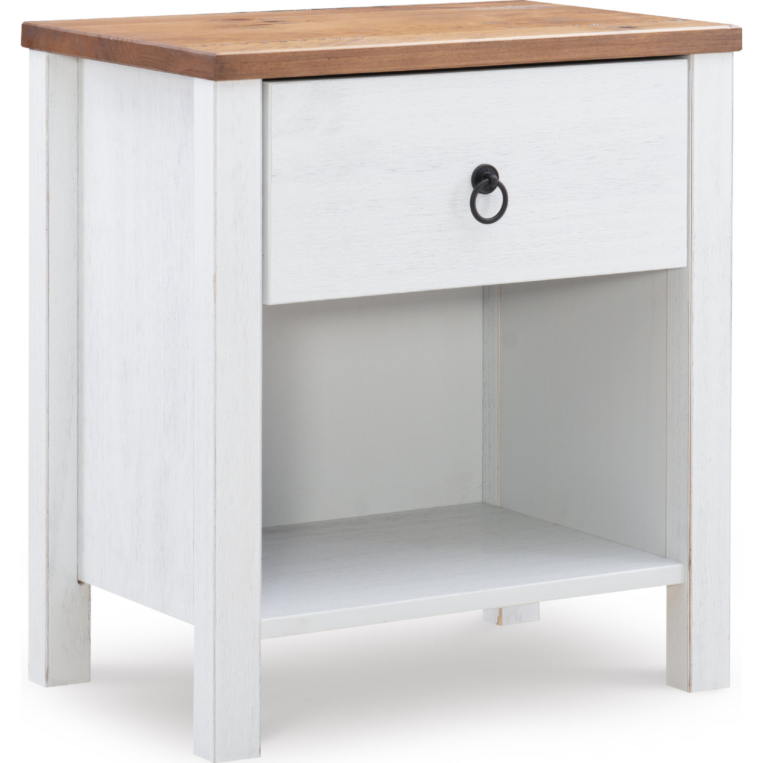 Powell D1222a19ns Anson Nightstand In Oak Distressed White