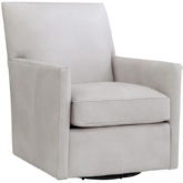 Dexter Swivel Accent Chair in Royalton Smooth Pebble Gray Leather
