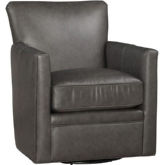 Logan Swivel Chair in Parrot Gray Leather