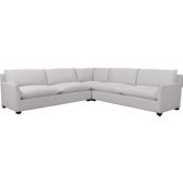 Mackey 3 Piece Sectional in Bellevue Cloud Off White Performance Fabric