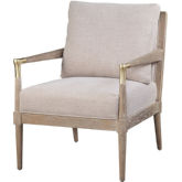 Meyer Accent Chair in Lombardy Fawn Brown Fabric & Gray Wood