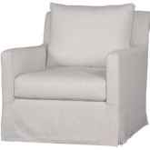 Palisade Outdoor Slipcover Swivel Accent Chair in Makar Canvas Fabric