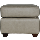 Wyatt Ottoman in Grey Top Grain Leather