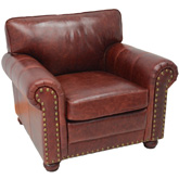 Hardwick Arm Chair in Brown Cocoa Brompton Vintage Top Grain Leather