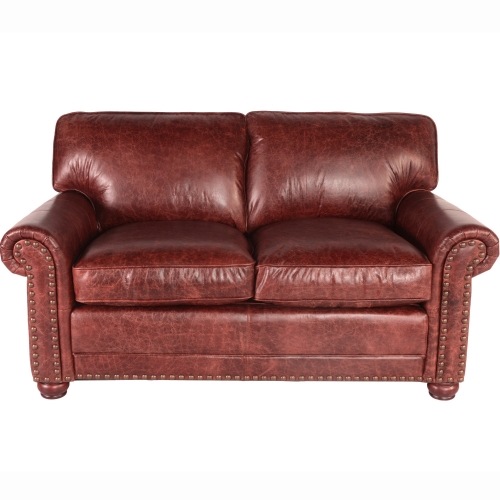 Hardwick Loveseat in Brown Cocoa Brompton Vintage Top Grain Leather