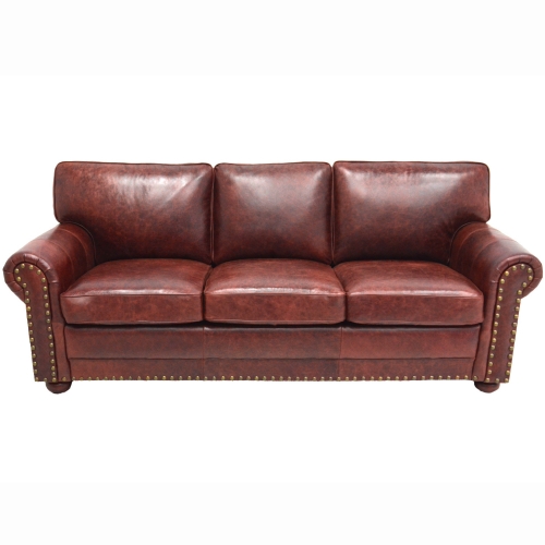 Harwick Sofa in Brown Cocoa Brompton Vintage Top Grain Leather