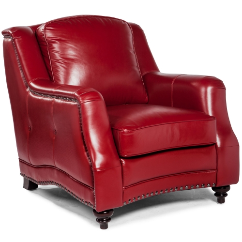 Victoria Accent Chair in Red Top Grain Leather