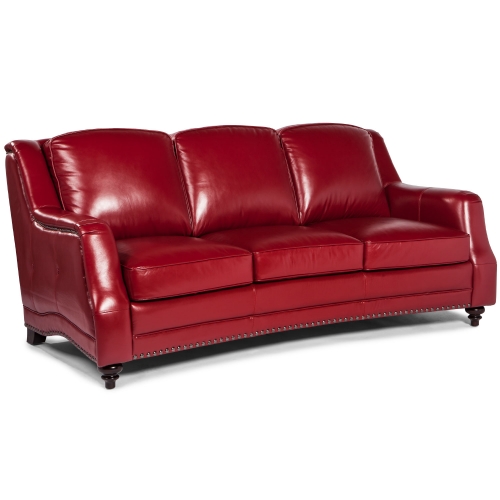 Victoria Sofa in Red Top Grain Leather