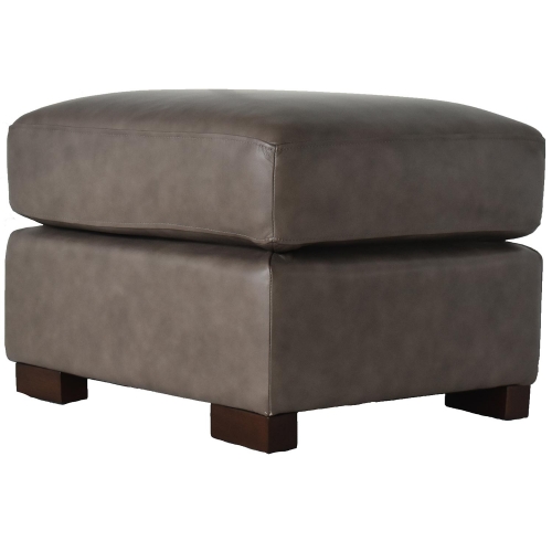 Hampton Ottoman in Mushroom Top Grain Leather