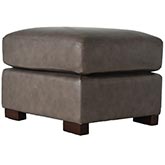 Hampton Ottoman in Mushroom Top Grain Leather