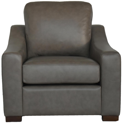 Hampton Accent Chair in Top Grain Mushroom Top Grain Leather