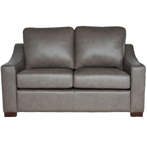 Hampton Loveseat in Top Grain Mushroom Top Grain Leather