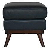 Alayna Ottoman in Navy Blue Top Grain Italian Leather