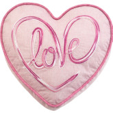 Love Heart Shape Throw Pillow in Pink Fabric