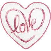 Love Heart Shape Throw Pillow in White Fabric