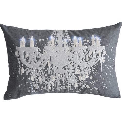 Silver Pendent Chandelier Illuminated Throw Pillow