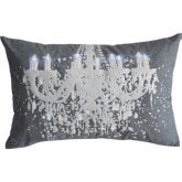 Silver Pendent Chandelier Illuminated Throw Pillow