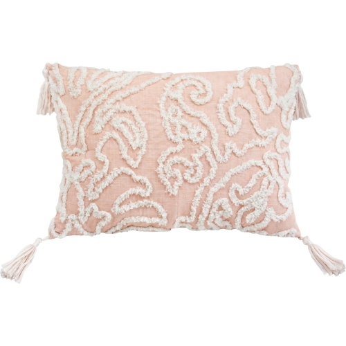 Throw Pillow in Beige Damask Chenille