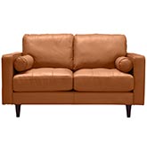 Amara Loveseat in Cognac Top Grain Leather