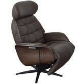 Komflex Zero Gravity Recliner in Chocolate Brown Top Grain Leather & Pine