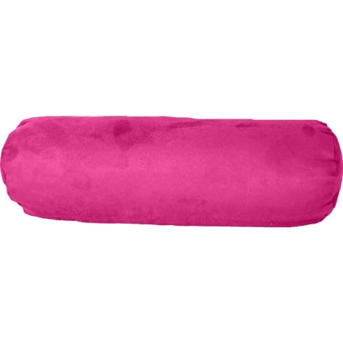 Nuzzle Nest Bolster Pillow in Rose Pink Microsuede