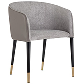 Asher Club Chair in Greystone Fabric & Napa Taupe Leather