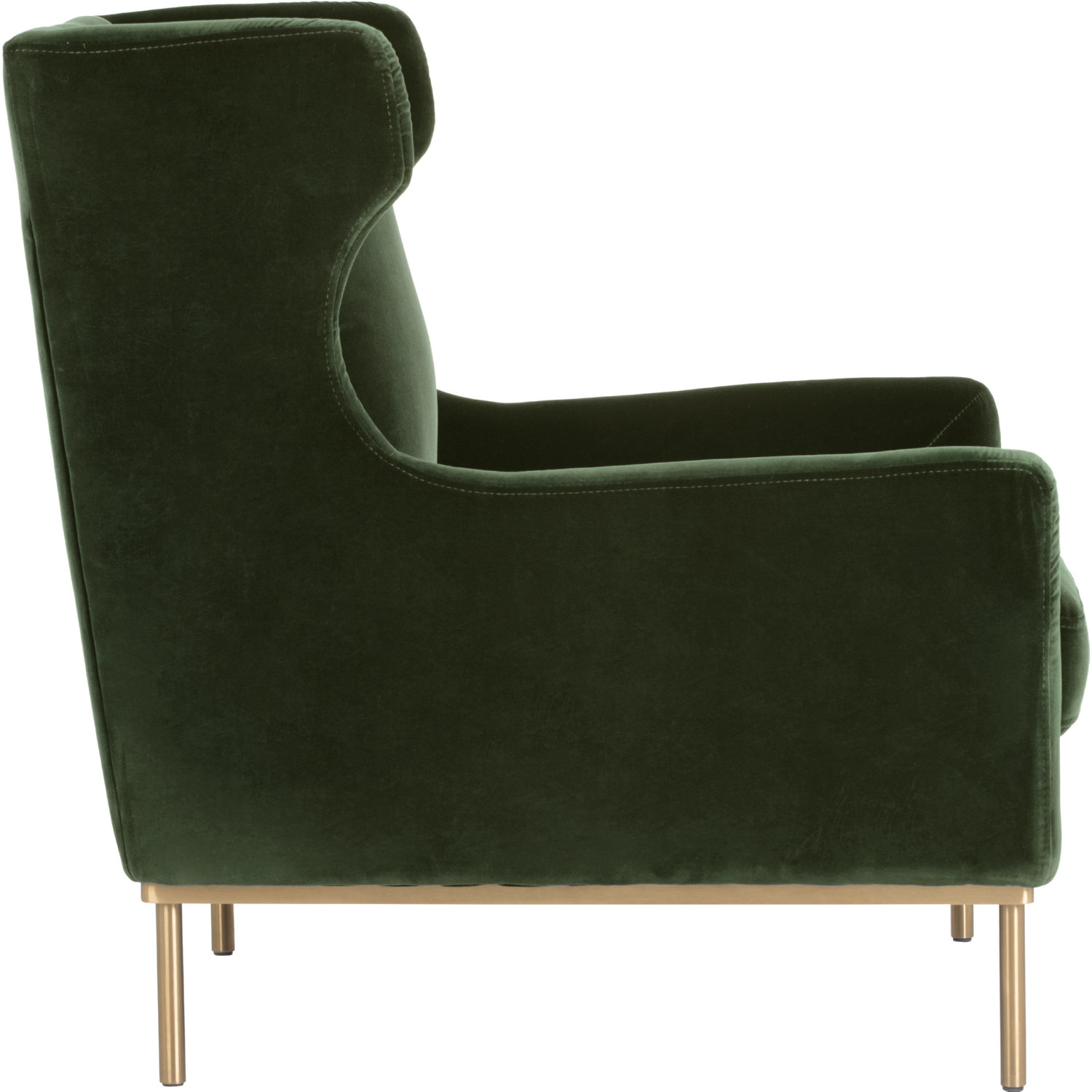 virgil accent chair in moss green fabric  antique brasssunpan