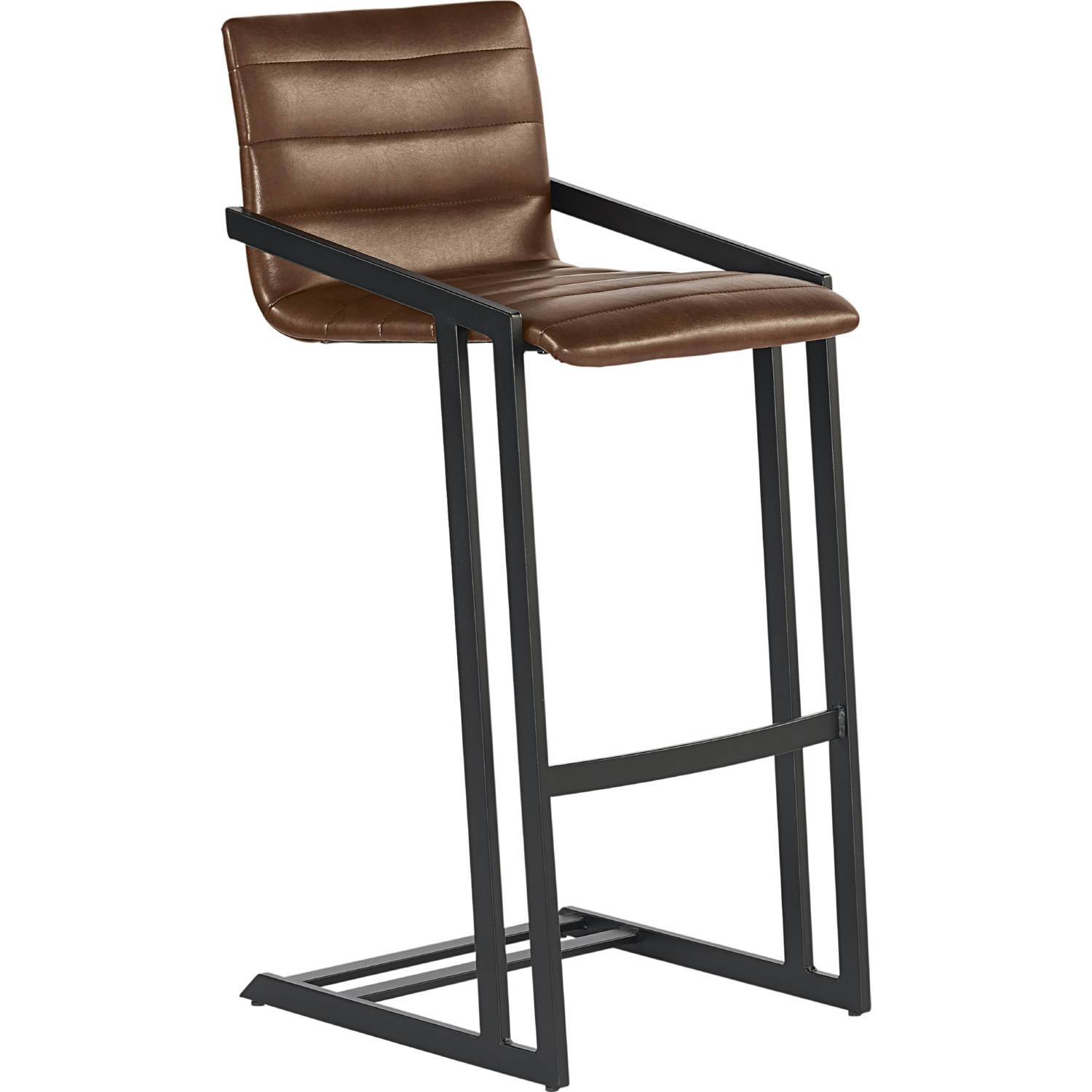 Sunpan 104734 Webber Bar Stool In Saddle Brown Bonded Leather Set Of 2