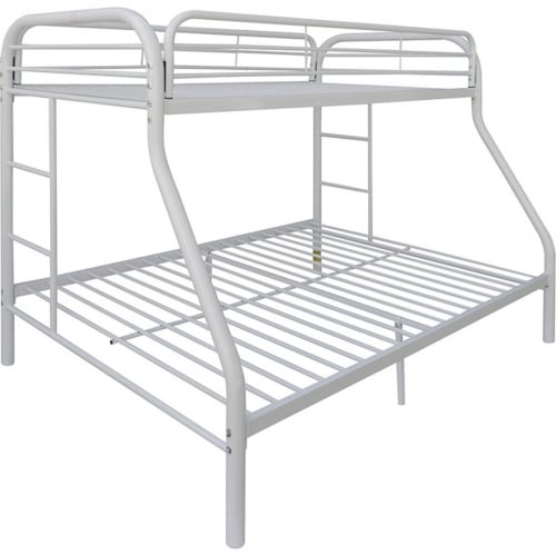 Tritan Twin over Full Bunk Bed in White Metal