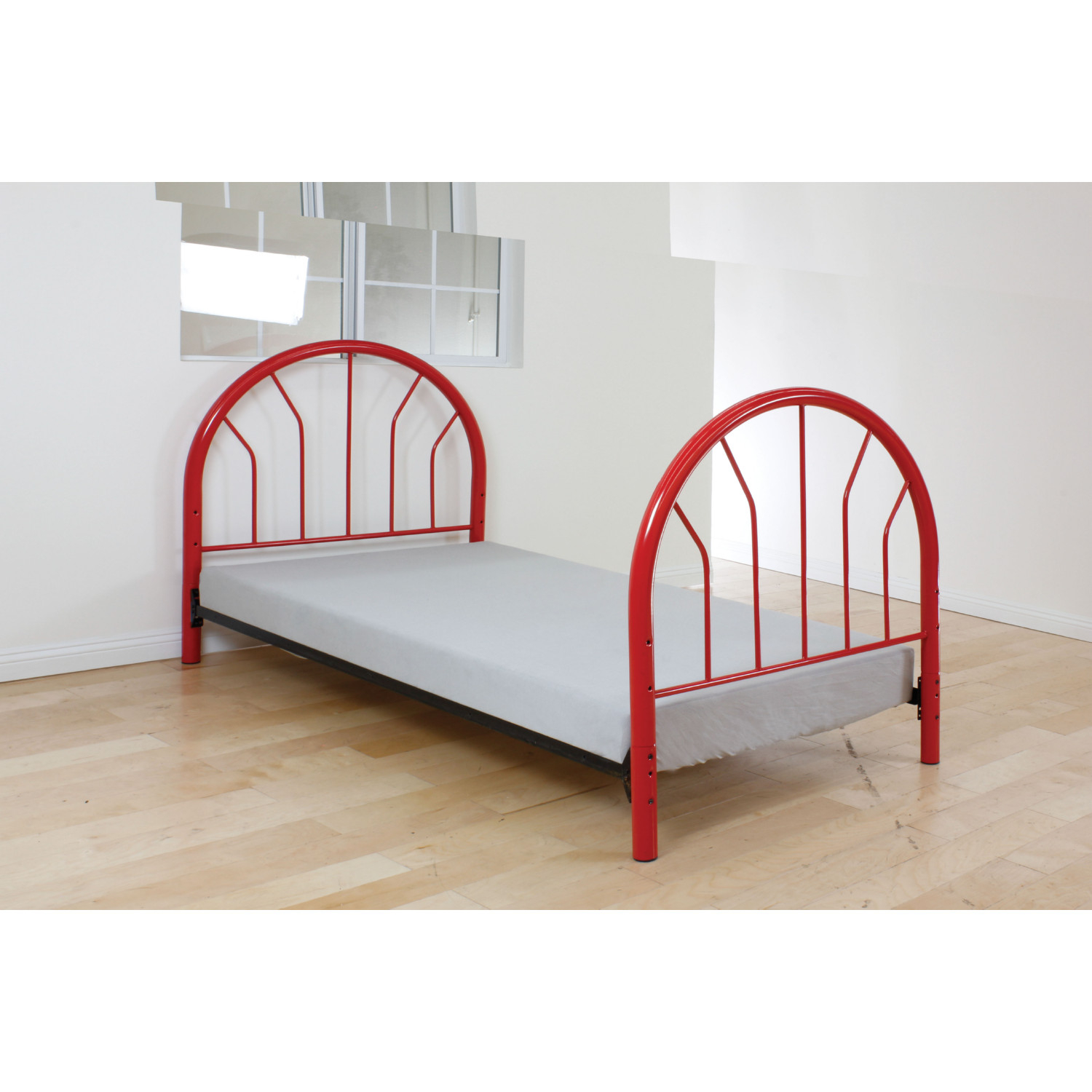 Acme 02054rd Silhouette Twin Headboard Footboard Only In Red Metal