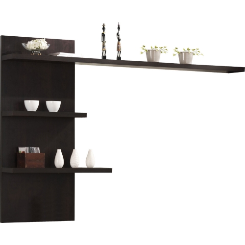 Malloy Wall Shelf & Bridge Unit for Entertainment Center in Espresso