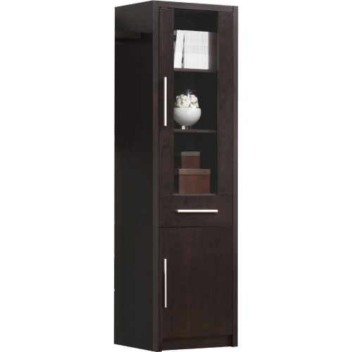 Malloy Side Pier Media Unit Bookcase in Espresso