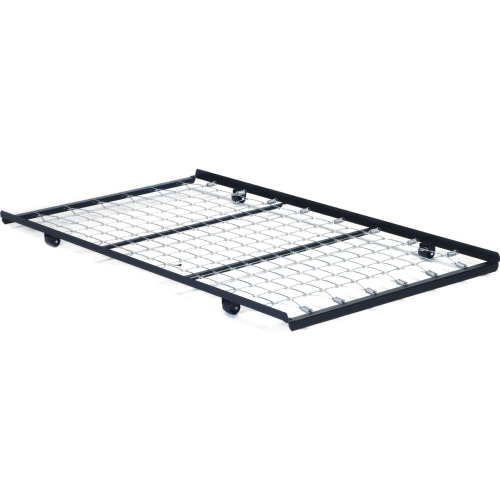 Twin Roll-Out Trundle Bed Frame w/ Link Spring in Coffee Metal