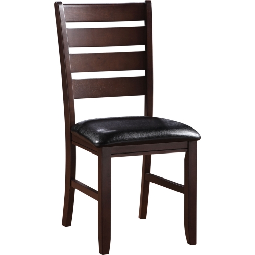 Urbana Dining Chair in Black Leatherette & Cherry (Set of 2)