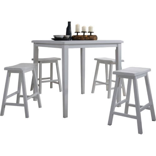 Gaucho 5 Piece Counter Height Dining Set in White