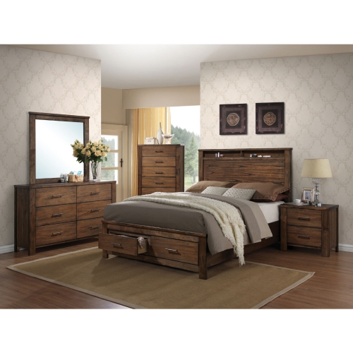 Merrilee Queen Storage Bed in Oak