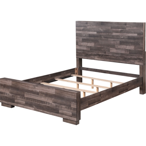 Juniper Queen Bed in Dark Oak Finish Wood