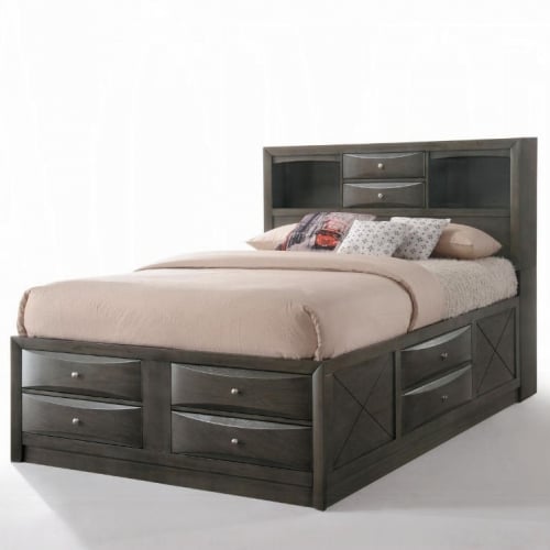 Ireland Full Storage Bed in Gray Oak