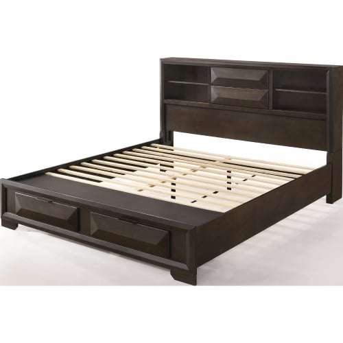 Merveille Storage King Bed in Espresso Finish Wood