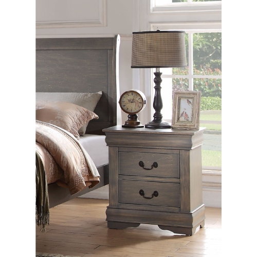 Louis Philippe Nightstand in Antique Gray