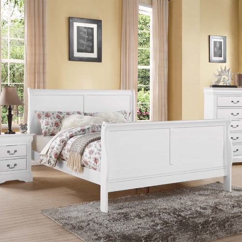 Louis Philippe III King Bed in White