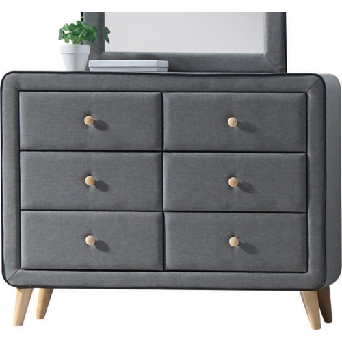 Valda Dresser in Light Gray Fabric