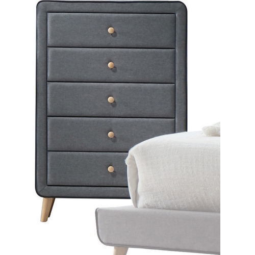 Valda Chest in Light Gray Fabric