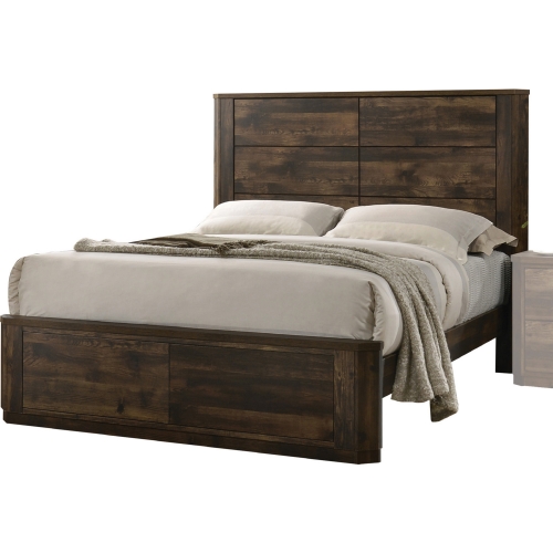 Elettra Queen Bed in Antique Walnut Finish